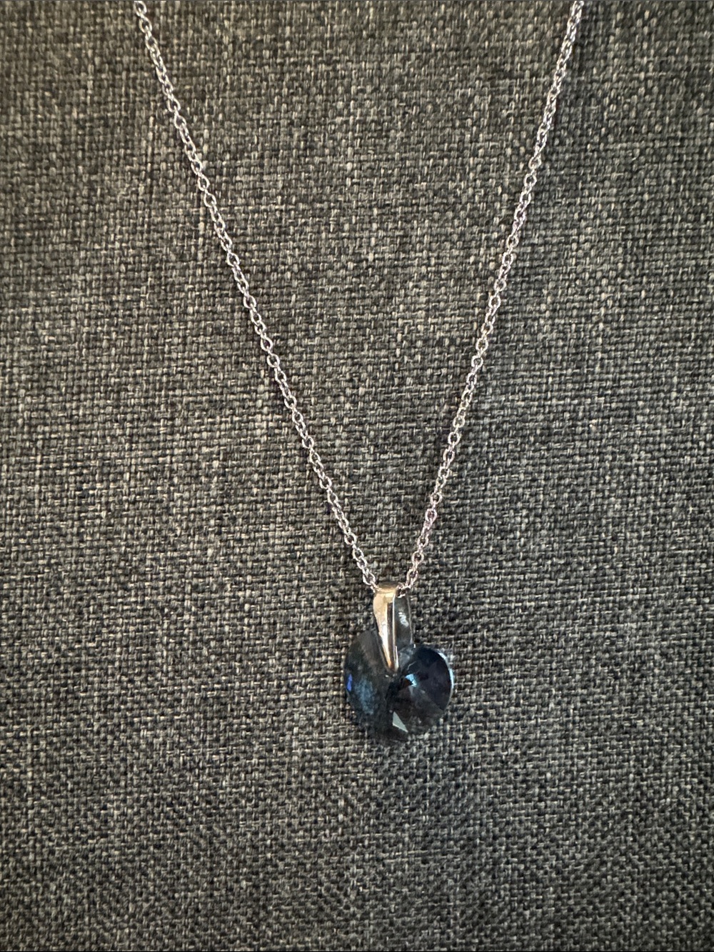 Swarovski Elements Pendant Necklace with Dark Blue Crystal